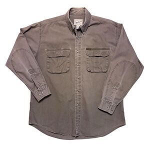 Woolrich Vintage Rugged Wear Button Front Heavyweight Shirt Size Large 90s Y2K